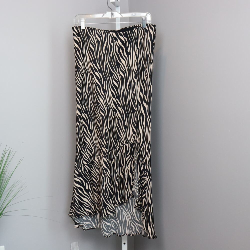 Maeve‎ Anthropologie Zebra Ruffle Midi Skirt L